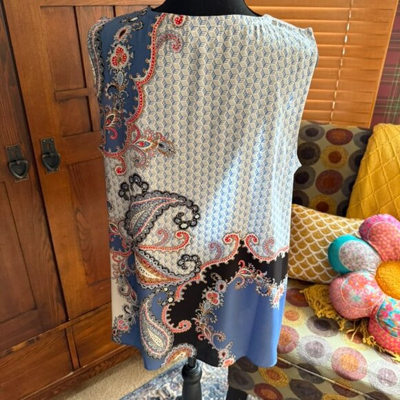 JJill Sleeveless Lightweight Print Blouse Size Large - Picture 4 of 9